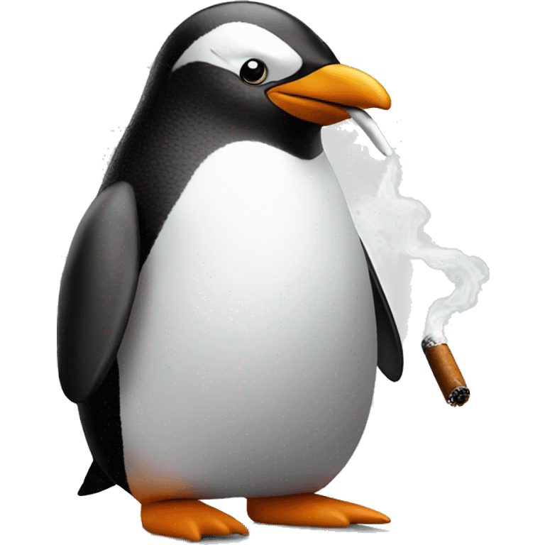 penguin smoking a cigar emoji