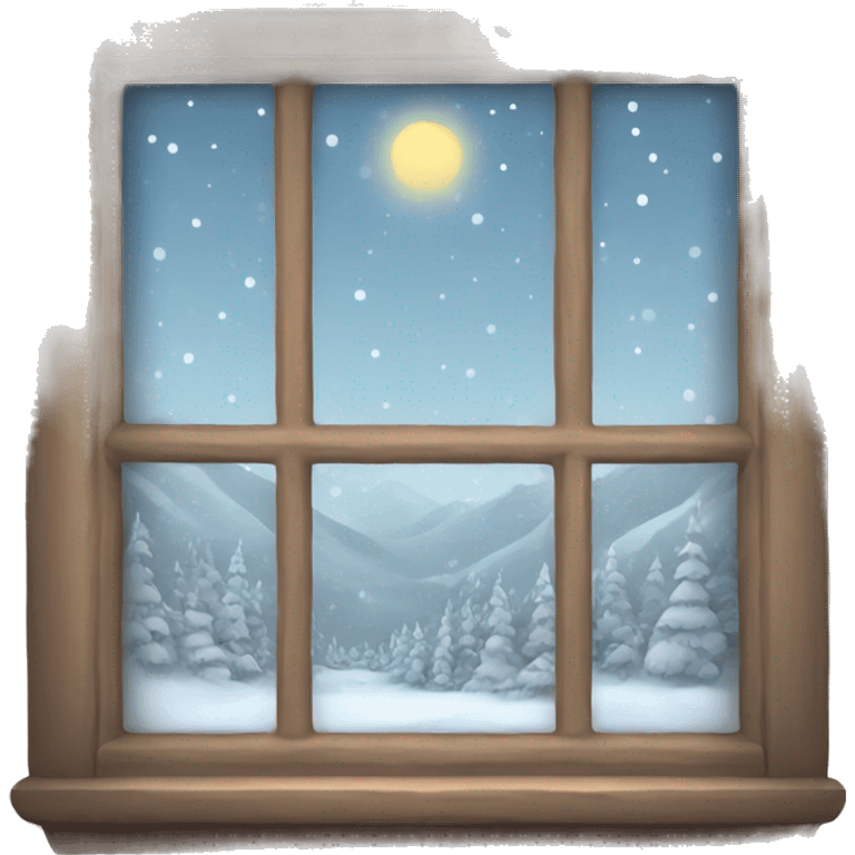 Cozy winter window emoji