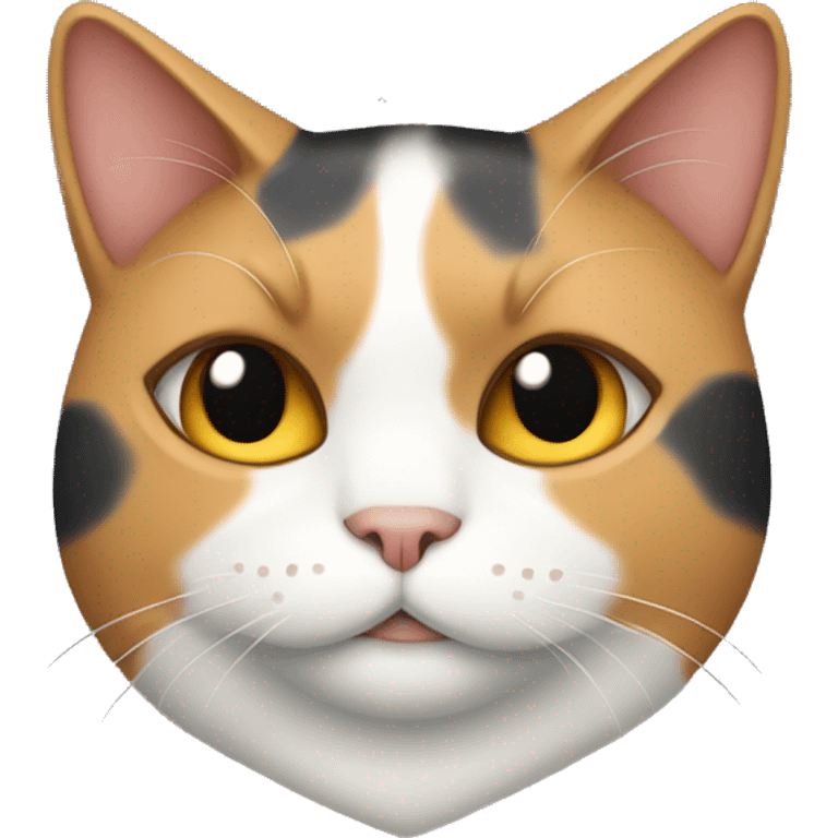 Fat calico cat with a shield  emoji