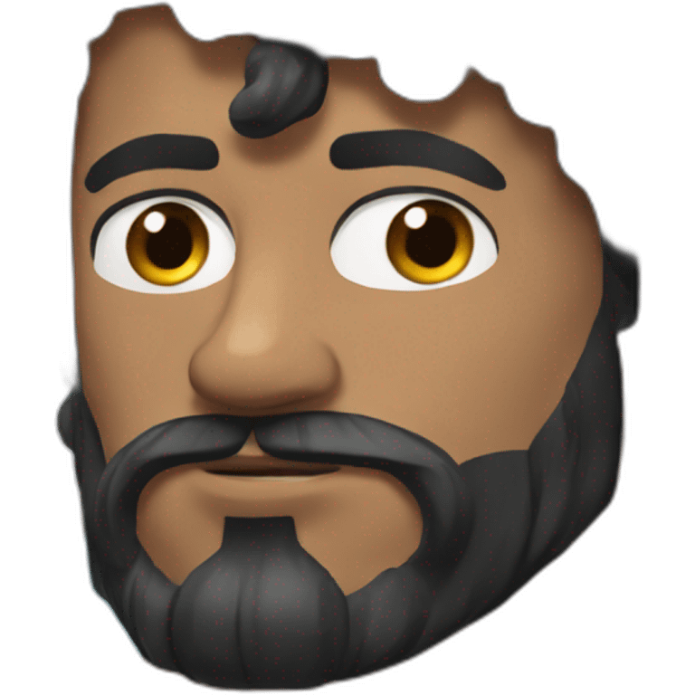 Swimmer googles muscles black hair and beard emoji