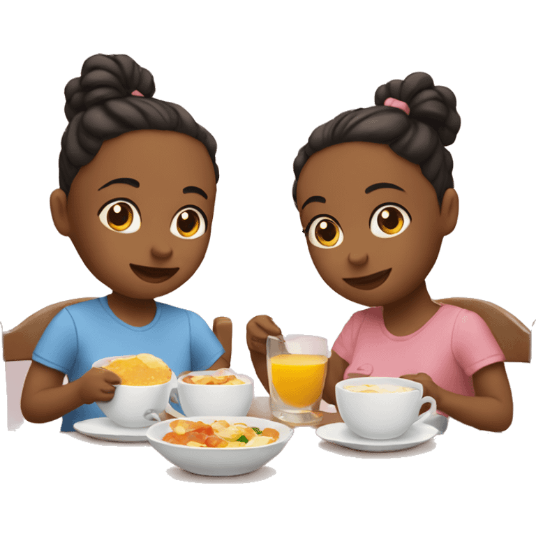 Two Parents have a breakfast with their baby  emoji