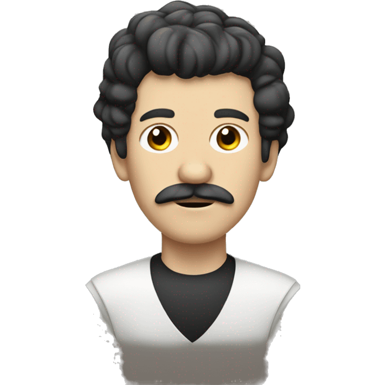 Germán man with white skin, square mustache and Benito Juarez hair emoji