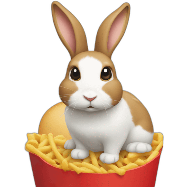 Lapin qui mange Macdonald emoji