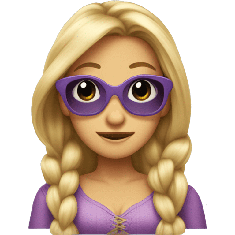 Rapunzel wearing sunglasses emoji