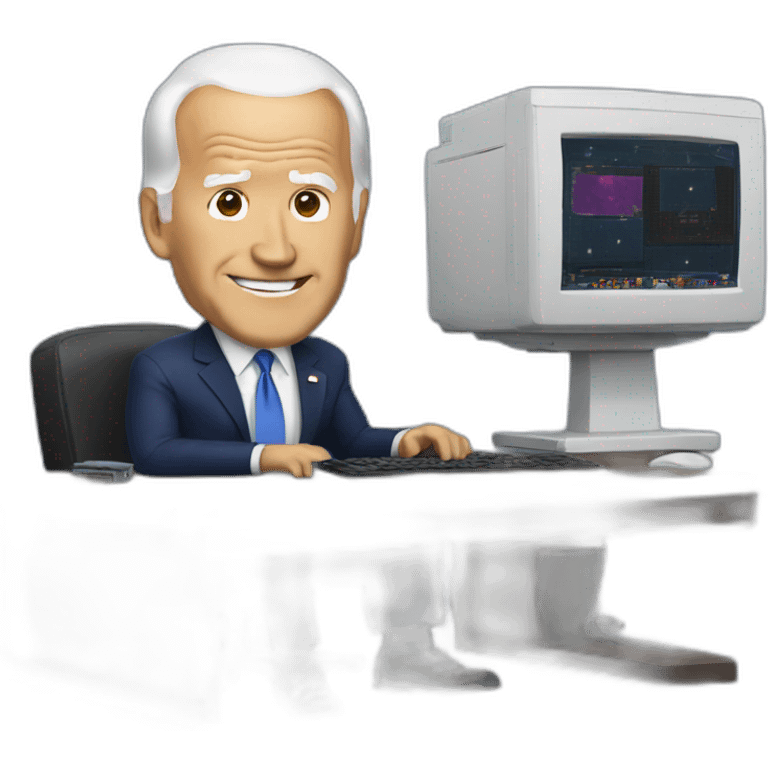 Joe Biden with a gaming pc emoji