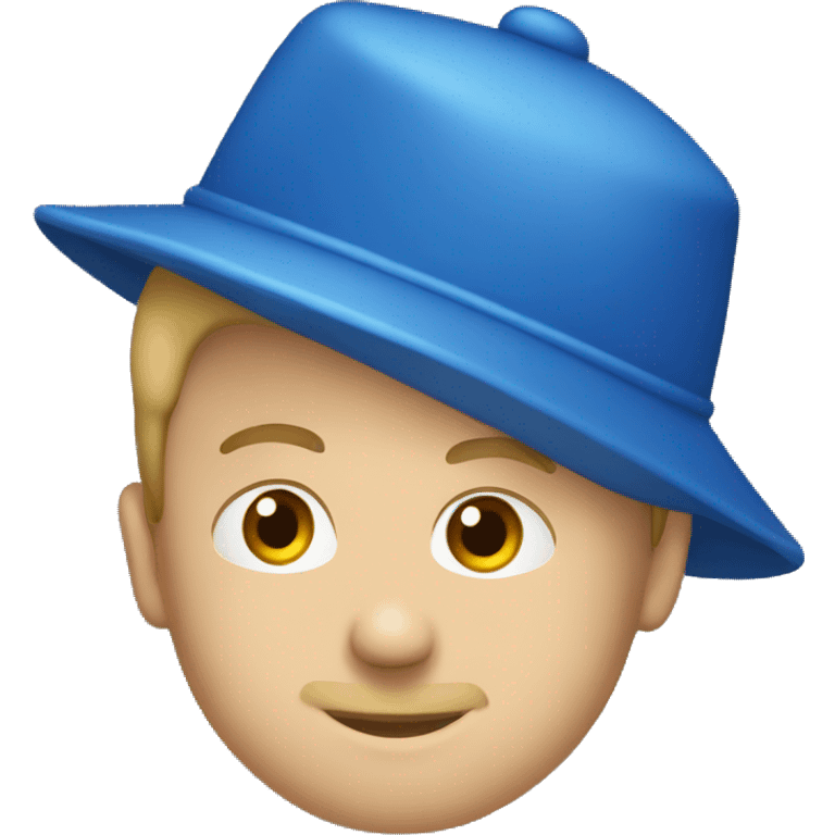 A blue cap emoji