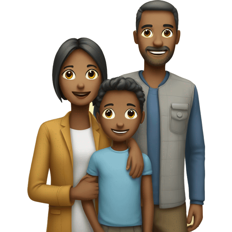 a family with a child who wants to live in their own home emoji