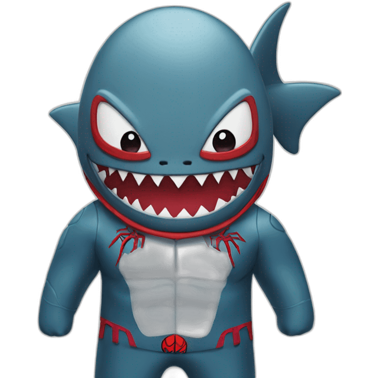 A shark with Spiderman costume emoji