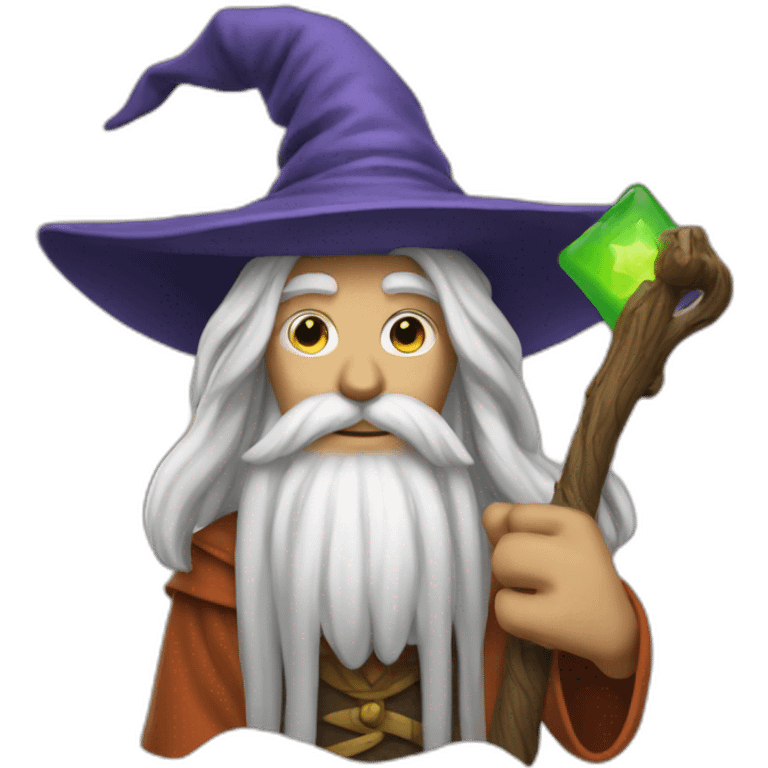 the wizard is holding the like button emoji