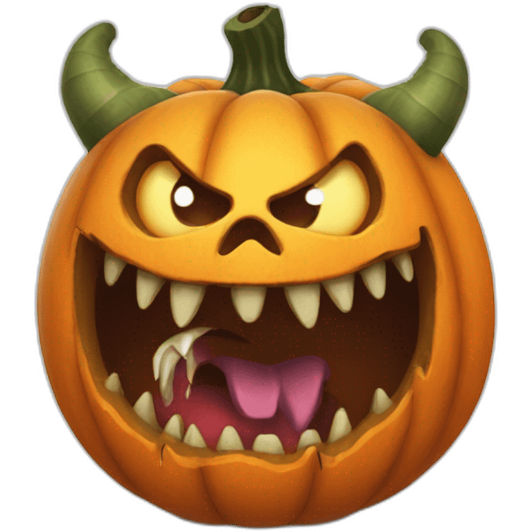 A monster eating pumpkin emoji