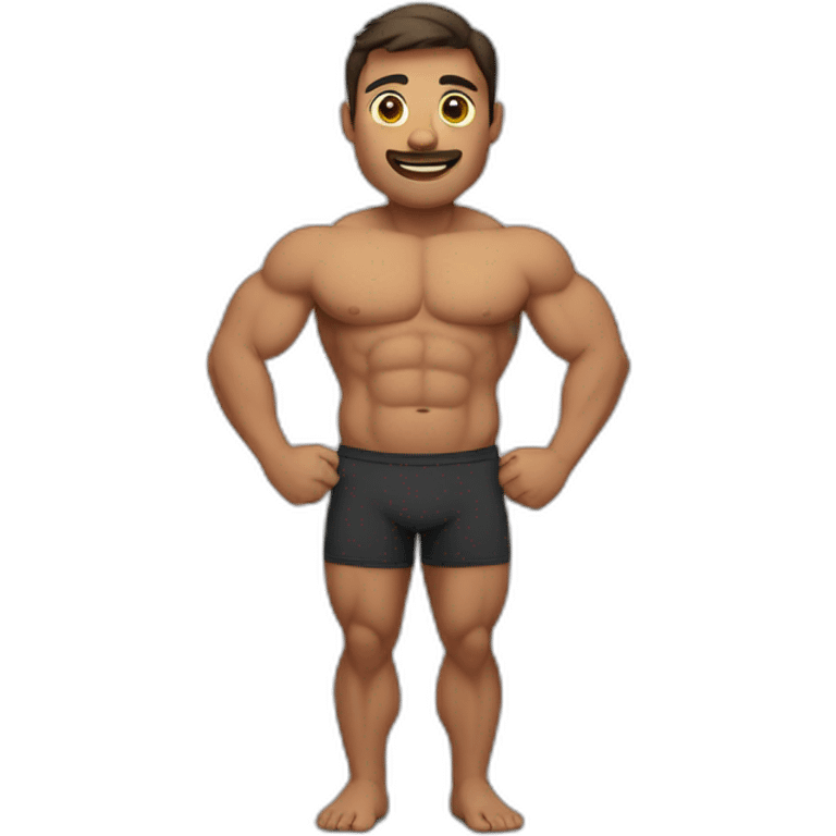 muscular man with a round belly emoji