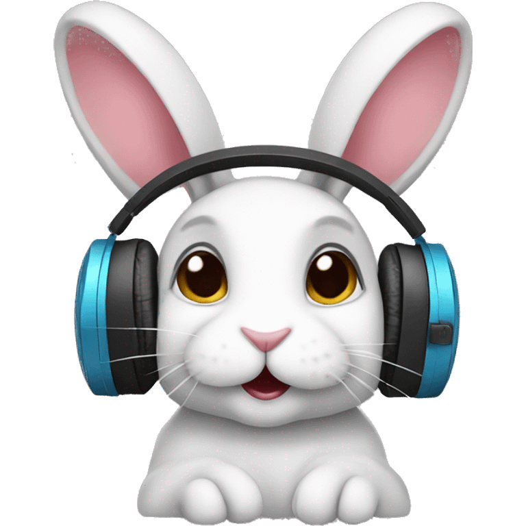 bunny with headphones emoji