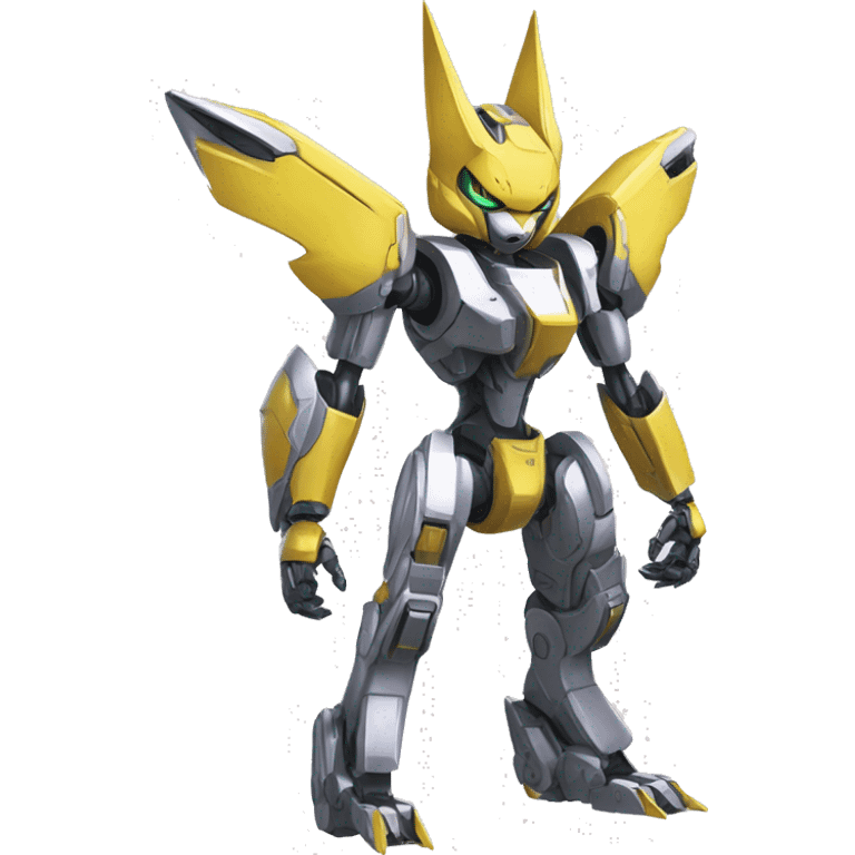 Futuristic mechanical Medabot-Renamon-Jolteon-Eevee-mecha full body emoji