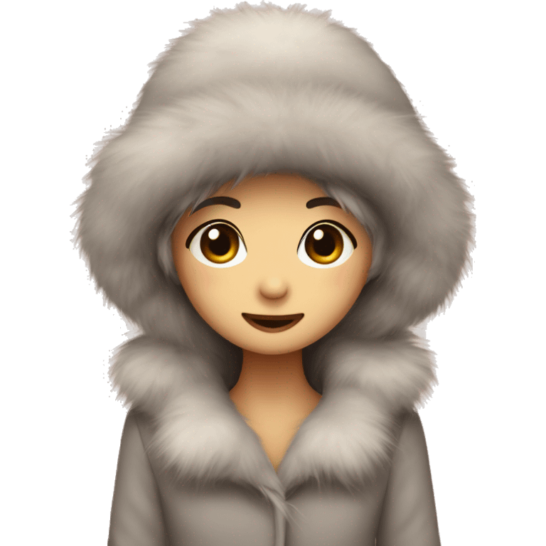 Cute pin k fur hat for winter emoji