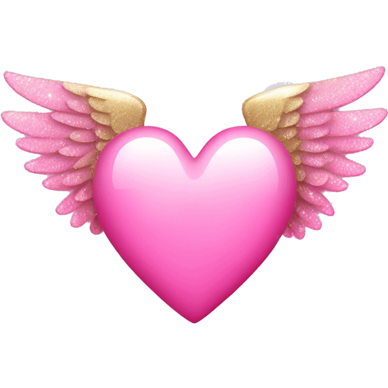 pink sparkly heart with angel wings emoji