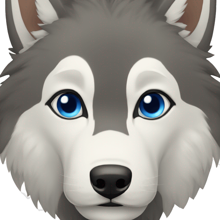 lobo siberiano de ojos azules y pelo blanco  emoji