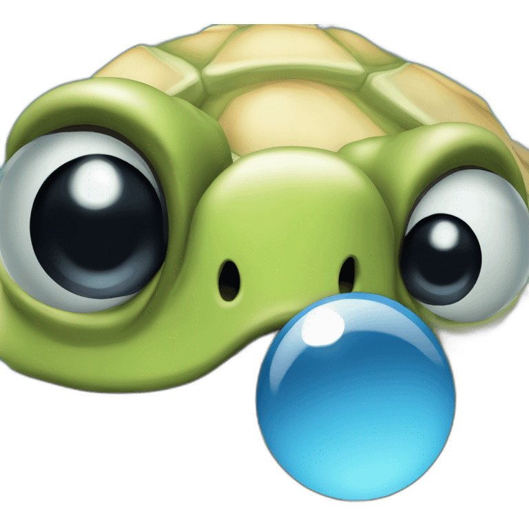 Tortuga graciosa mirando a cámara sonriendo y guiñando un ojo emoji