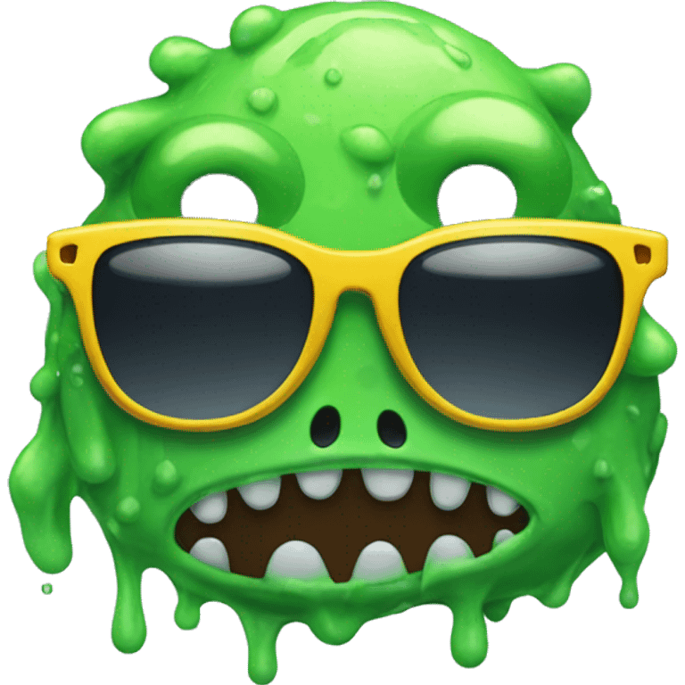 Slime monster with sunglasses  emoji