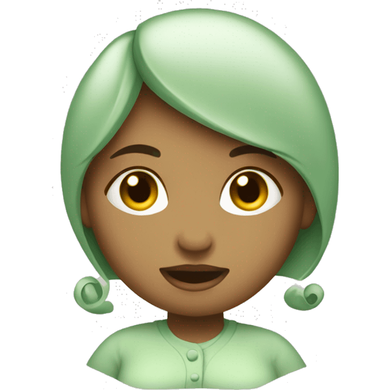 pregnant woman in a washed out light green emoji