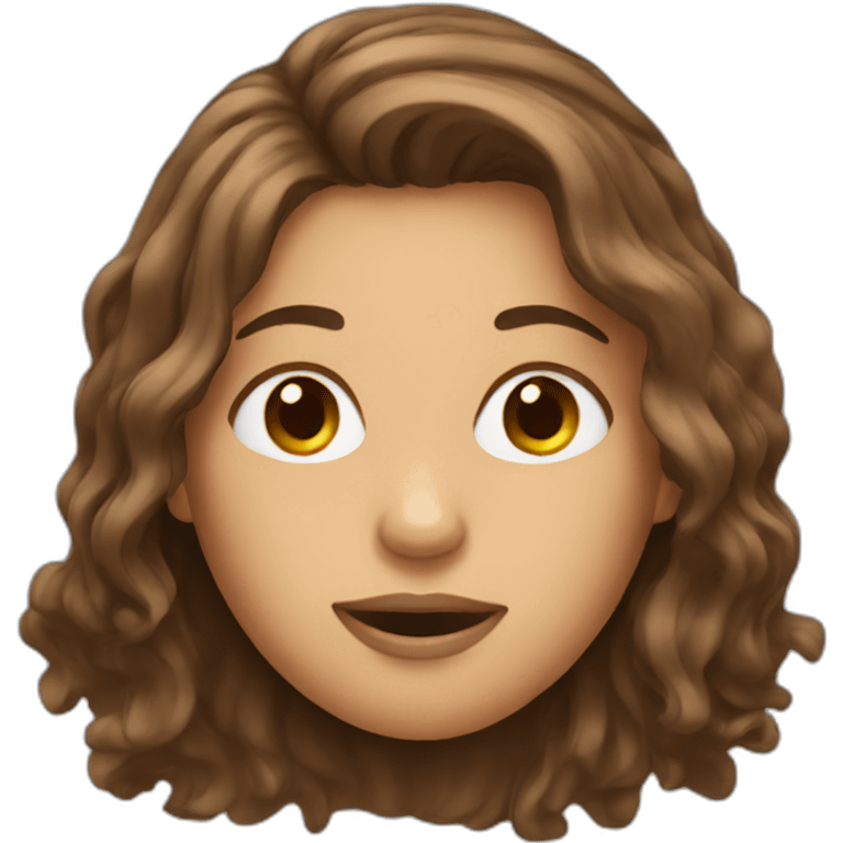 Messy long brown hair woman emoji