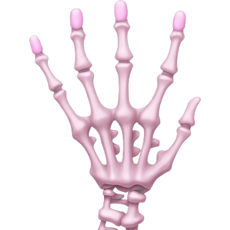 skeleton hand with long pink nails emoji