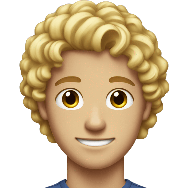 Handsome young man at the age of 18, blond curly hair, freckled face emoji