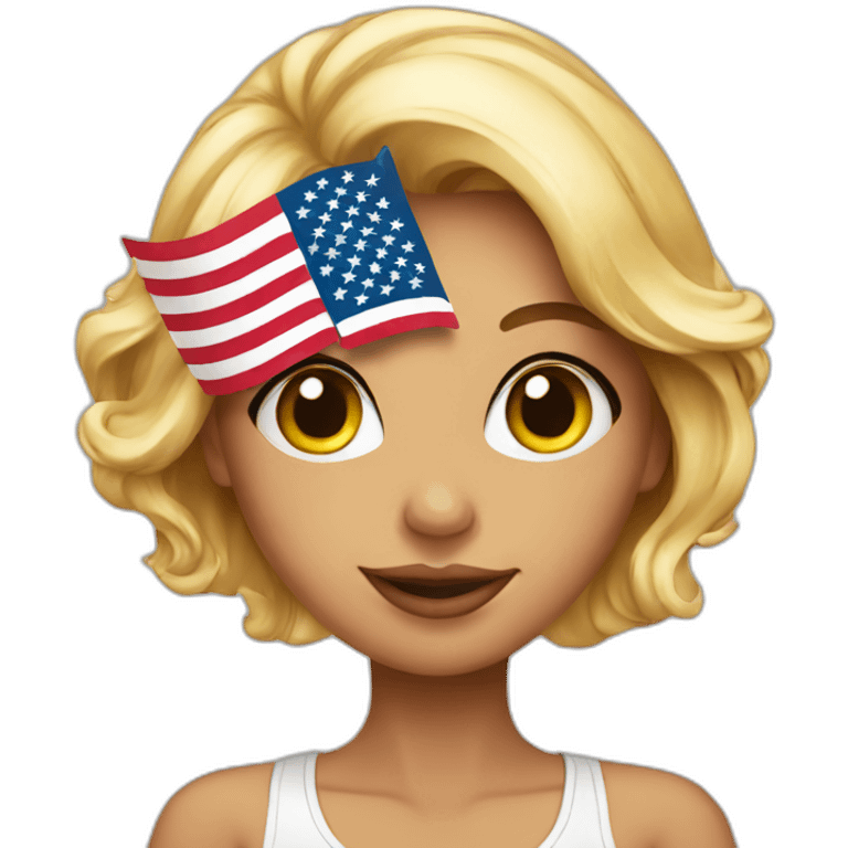 Sexy girl with American flag emoji