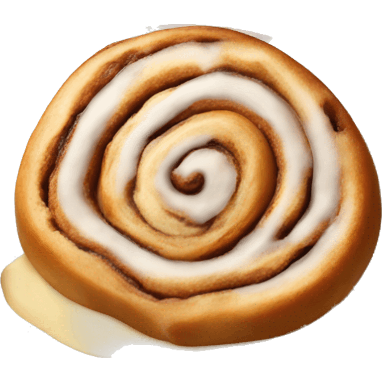 Cinnamon roll on a plate emoji