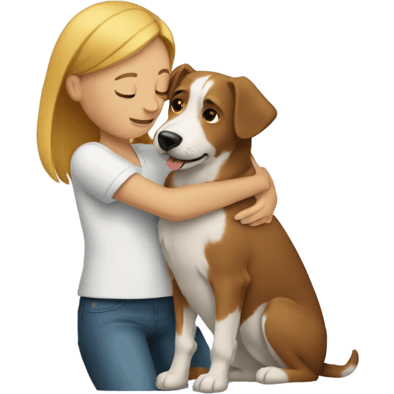 person hugging dog emoji