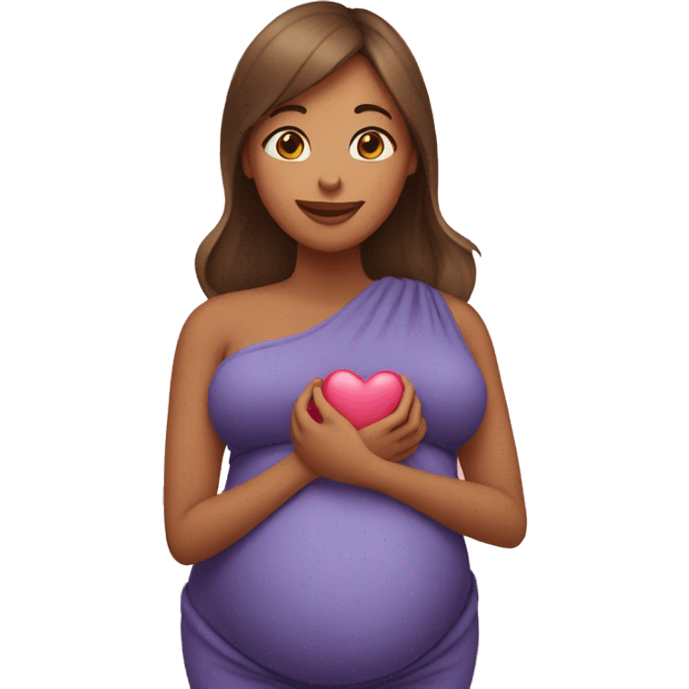 pregnant lady showing a heart emoji