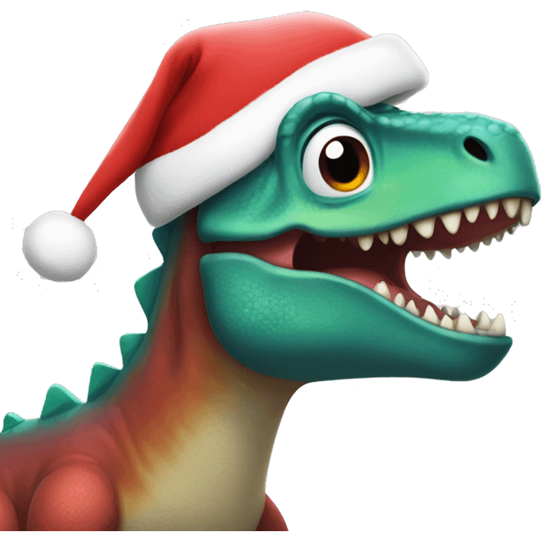 pixar dino wearing santa hat emoji