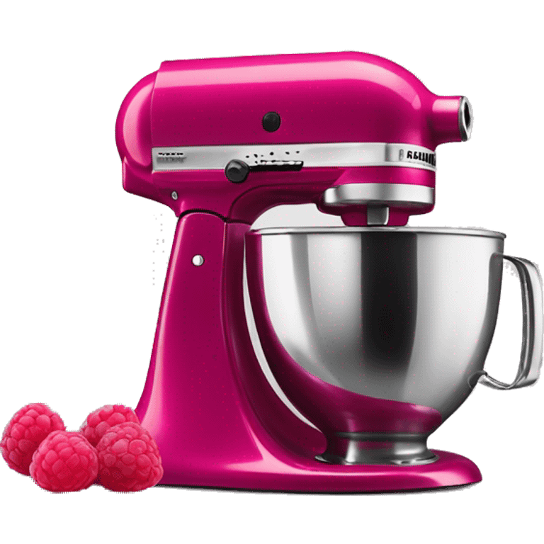 Realistic raspberry color kitchenaid mixer isolated. emoji