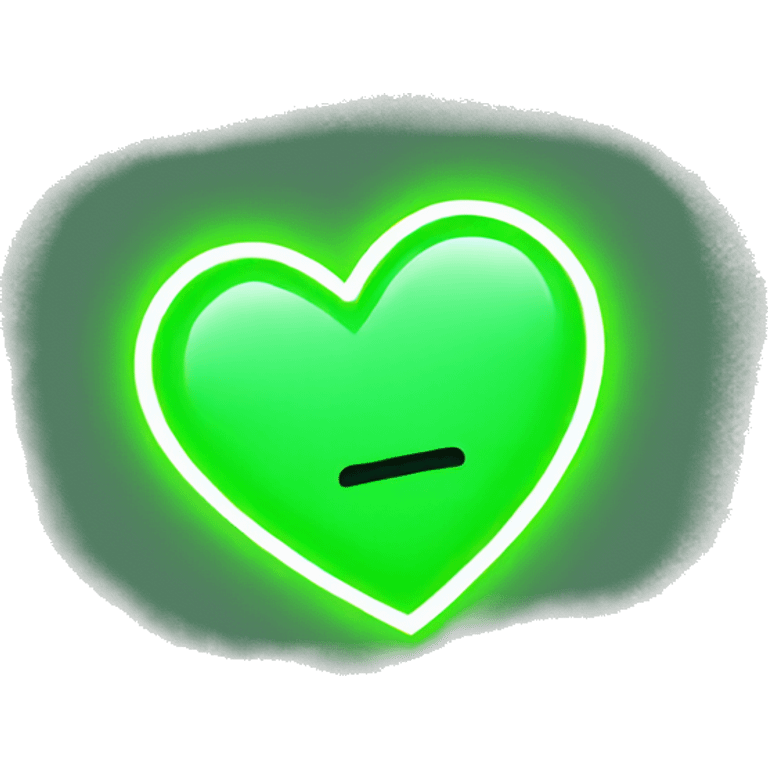 Neon green heart  emoji