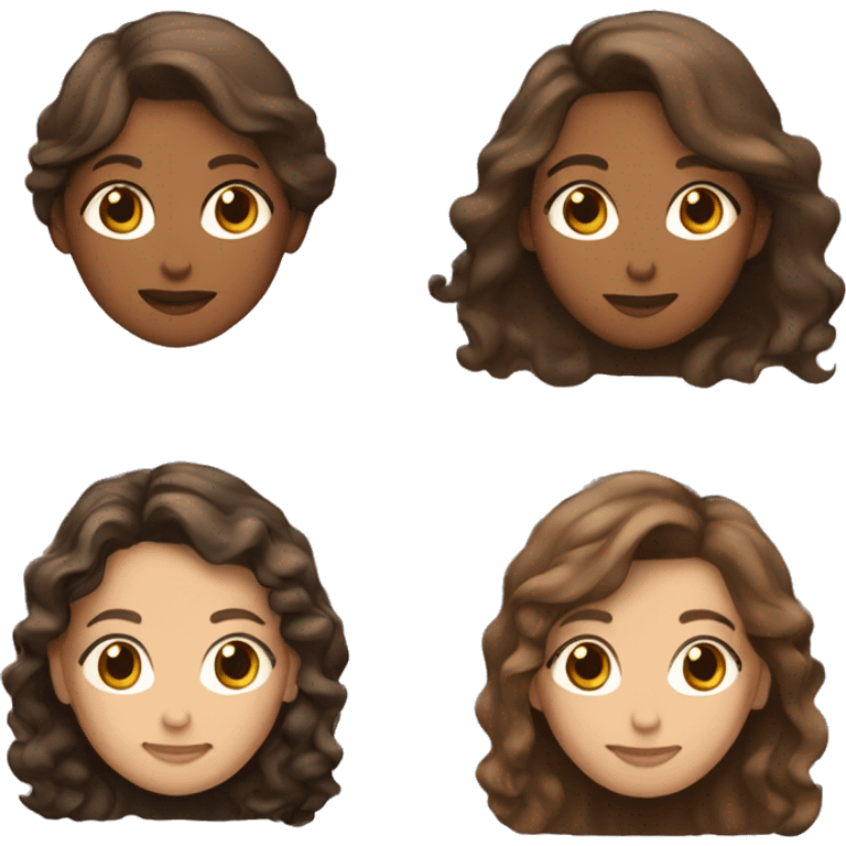 2 girlfriends: first with brown hair and medium skin, second circle hair brown emoji