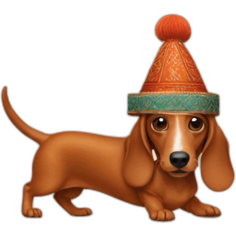 Ginger sausage dog win moroccan hat emoji