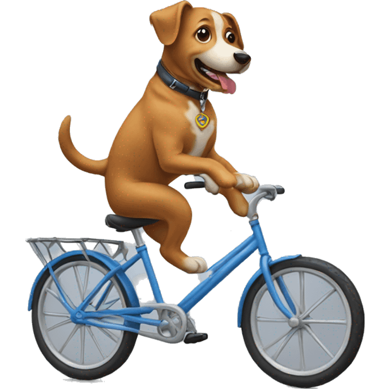 Dog riding a bike emoji