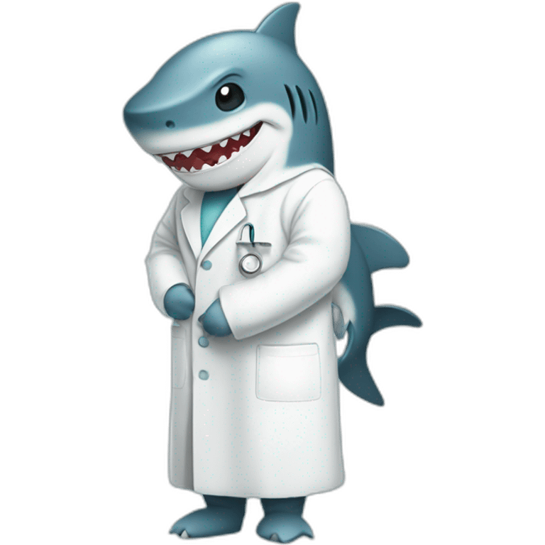 a cute shark wearing a medical gown emoji