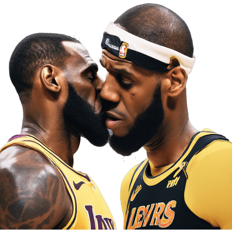 Lebron kissing lebron emoji