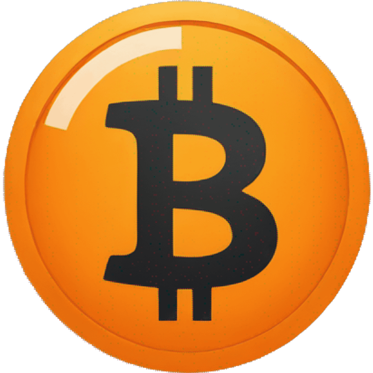 orange bitcoin logo, flat design emoji