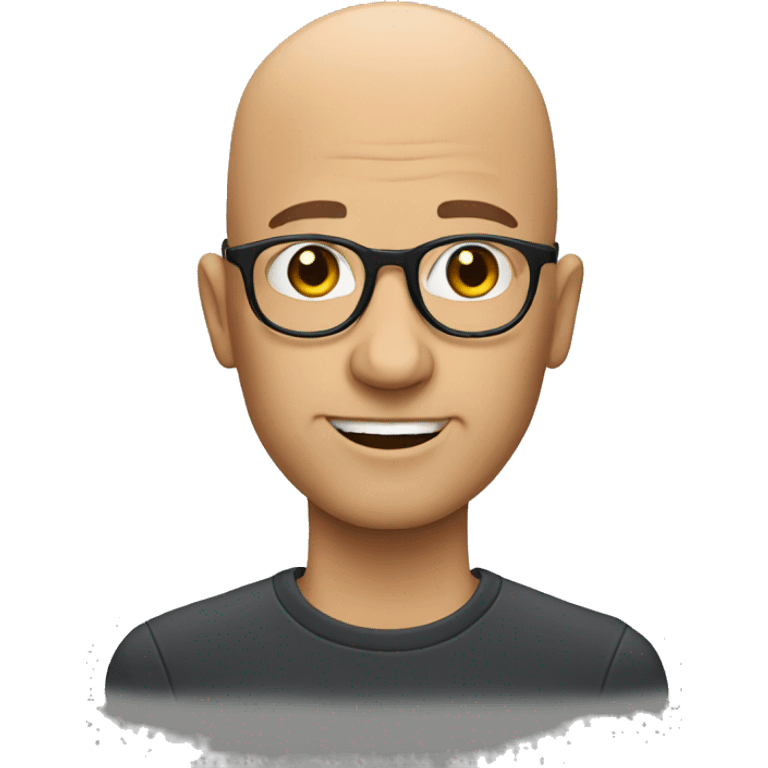 Bald man with glasses emoji