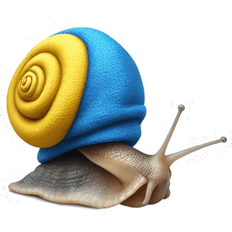 the snail with the blue and yellow hat emoji