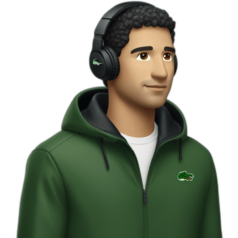 Lacoste headphone latin guy with black windbreaker emoji