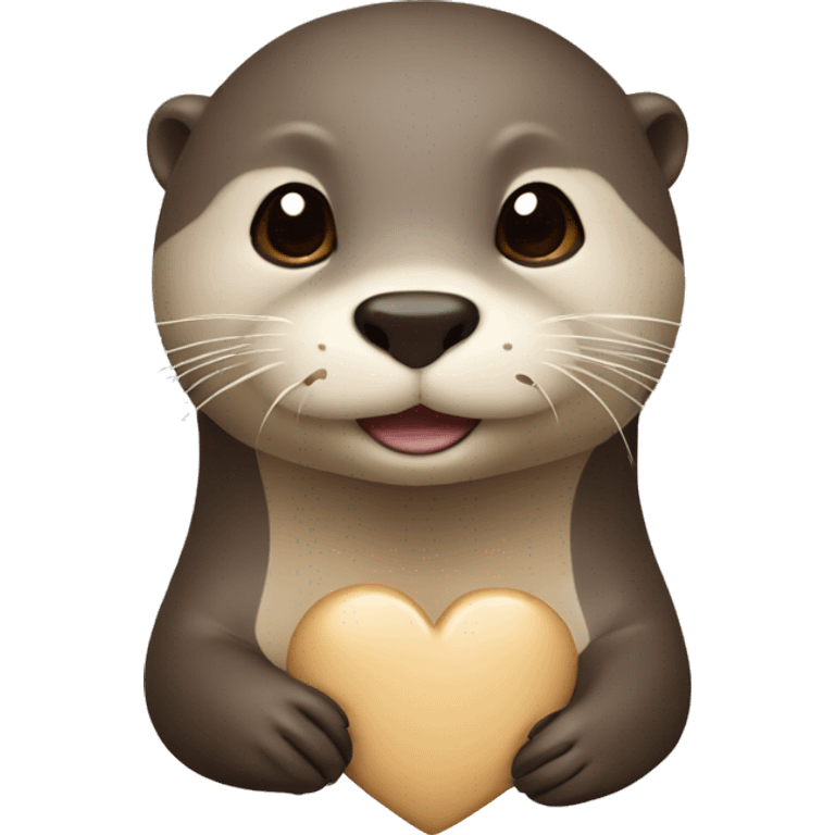 Otter with a small beige heart emoji