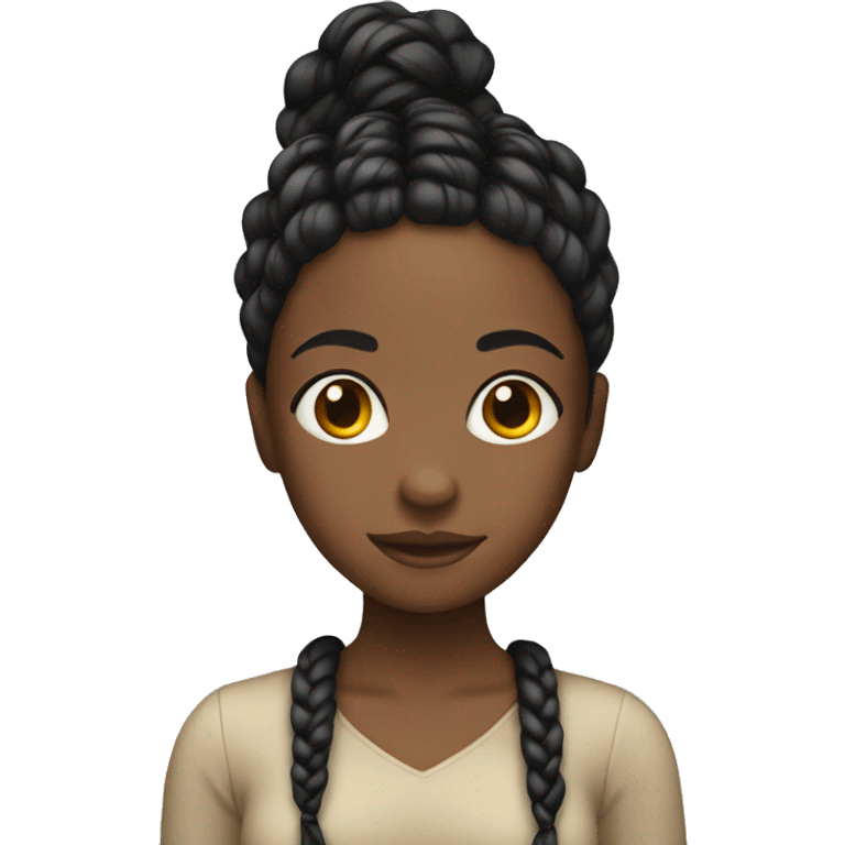 Black girl with black and blonde braids emoji