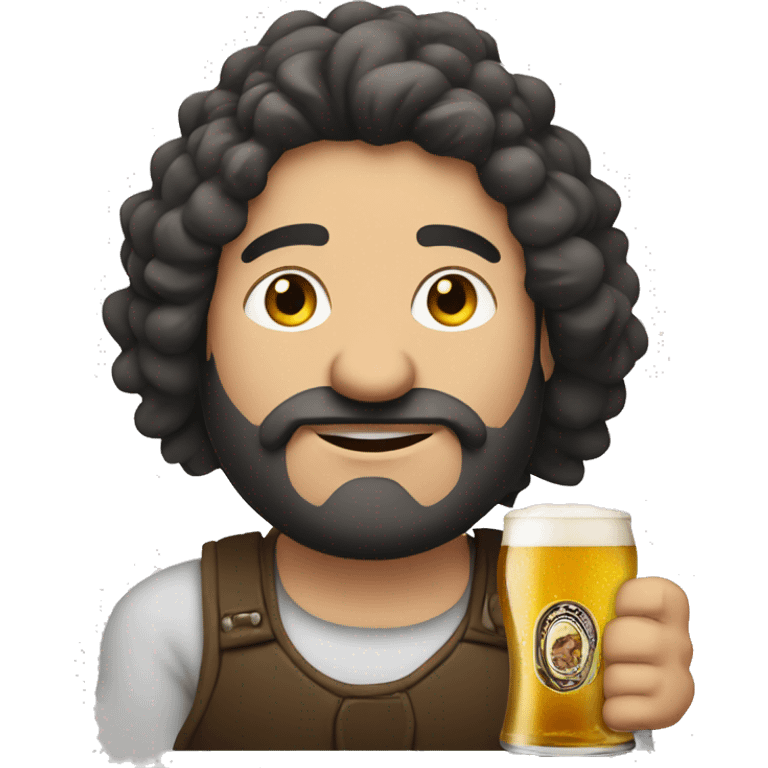 Big Albanian man with a beer  emoji