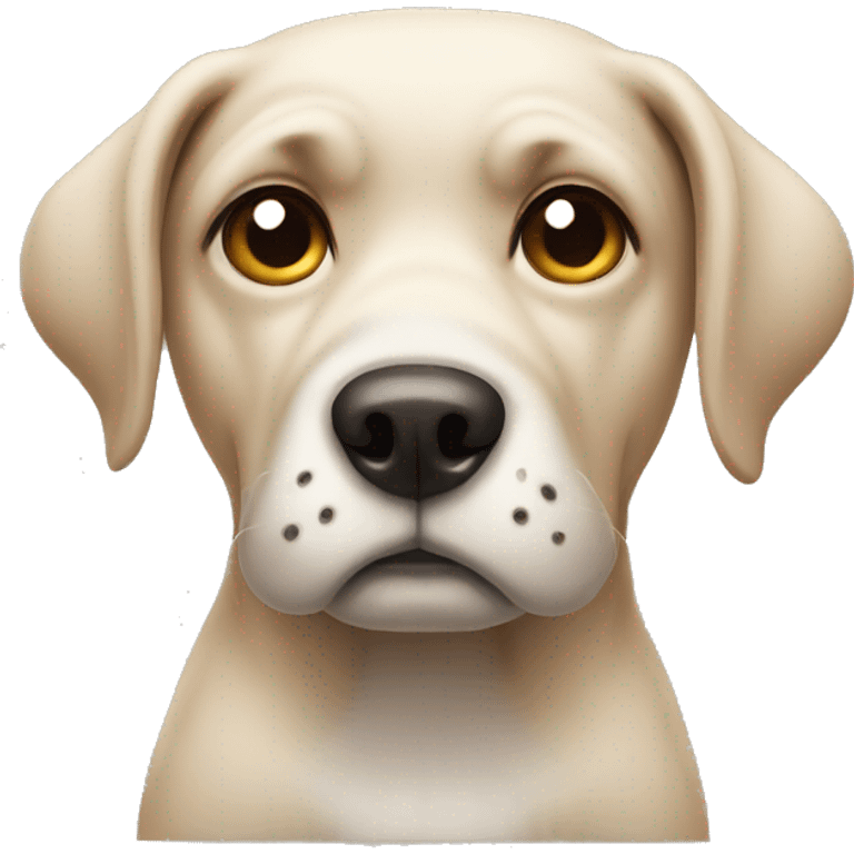 Offended looking dog emoji