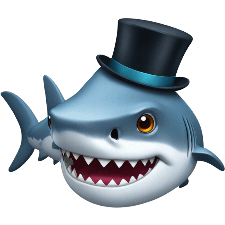 Shark with a top hat emoji