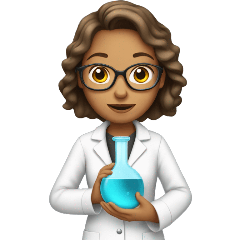 Women scientist holding flask emoji