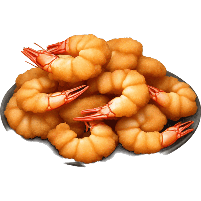  golden fried shrimp, crispy and appetizing.” emoji