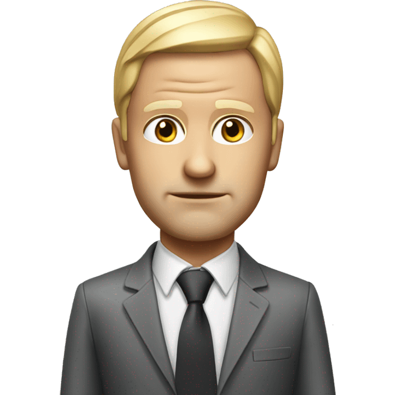 photorealistic white serious businessman emoji